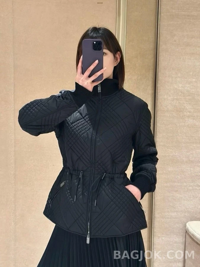 버버리 버버리 다이아몬드 퀼팅 스탠드넥 드로스트링 자켓 상세 이미지
