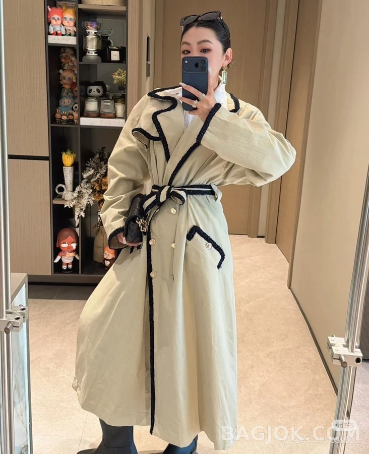 샤넬 샤넬 배색 트렌치 코트 상세 이미지