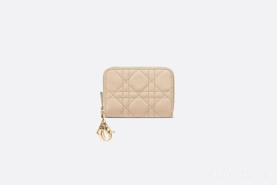 디올 디올 LADY DIOR Voyageur 양가죽 스몰 동전 지갑 상세 이미지