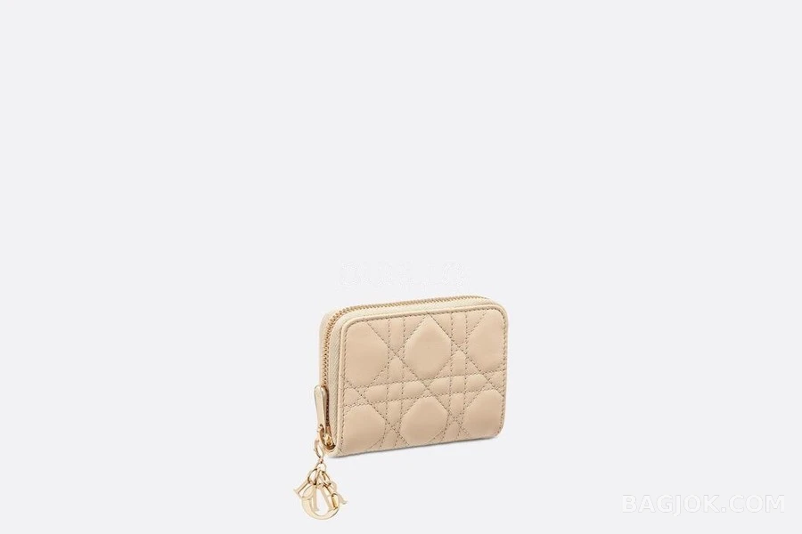디올 디올 LADY DIOR Voyageur 양가죽 스몰 동전 지갑 상세 이미지
