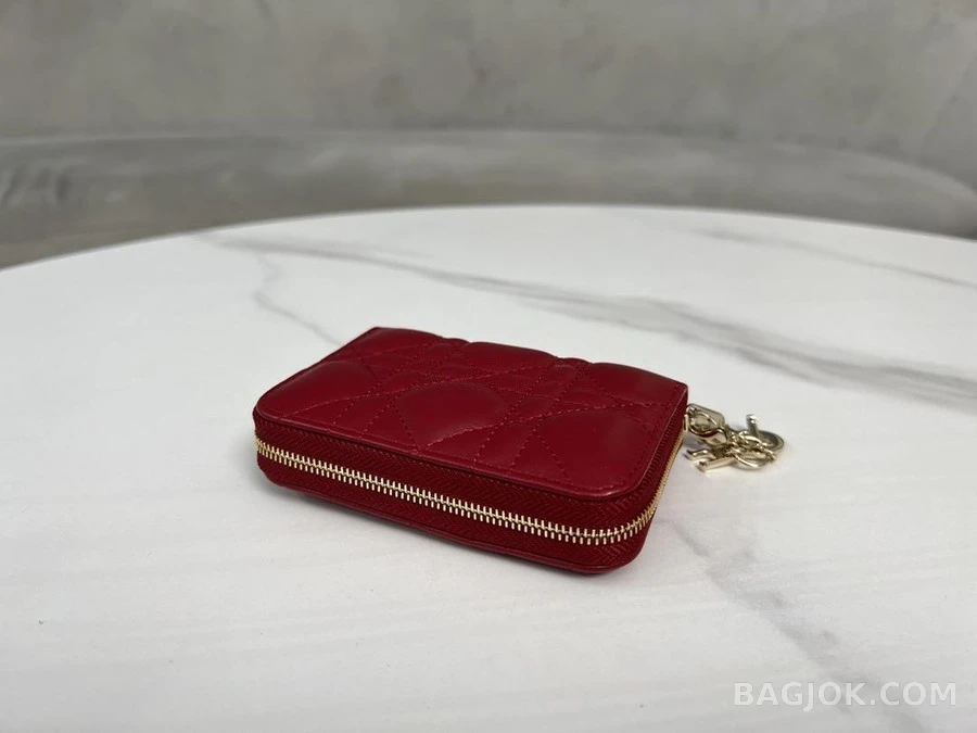 디올 디올 LADY DIOR Voyageur 양가죽 스몰 동전 지갑 상세 이미지