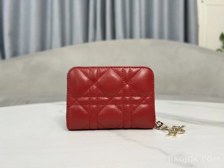 디올 디올 LADY DIOR Voyageur 양가죽 스몰 동전 지갑 상세 이미지