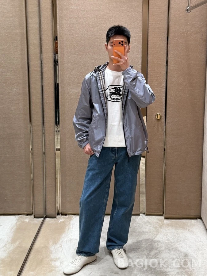 버버리 버버리 체크 후드 양면 자켓 상세 이미지