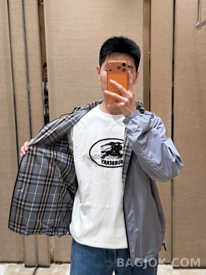 버버리 버버리 체크 후드 양면 자켓 상세 이미지