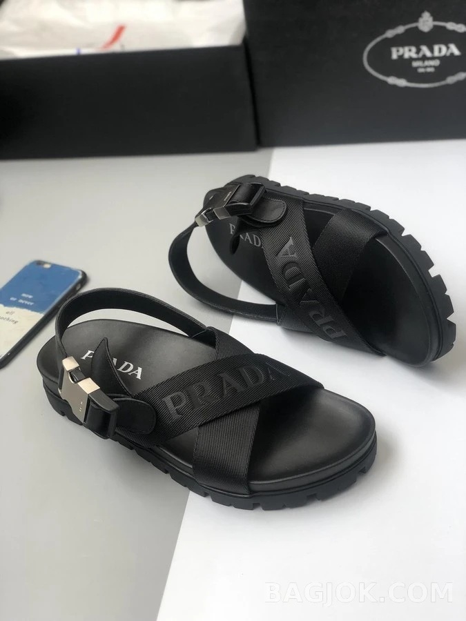 프라다 프라다 크로스 버클 스트랩 샌들 상세 이미지