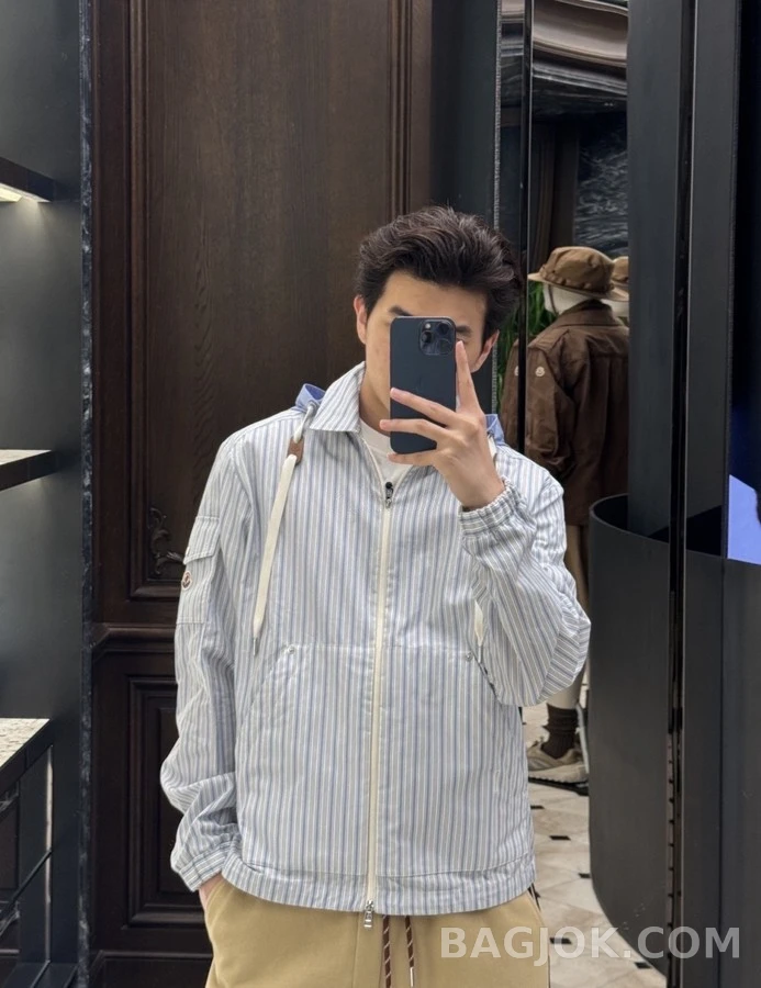 몽클레어 몽클레어 탈부착 후드 스트라이프 자켓 상세 이미지