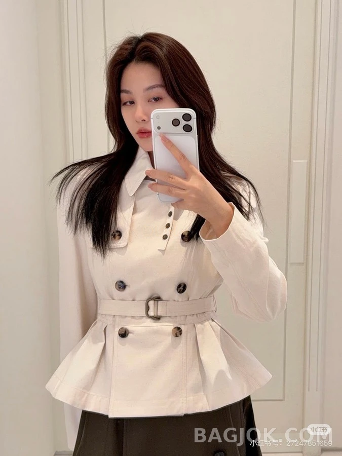 버버리 버버리 벨티드 더블 플레어 자켓 상세 이미지