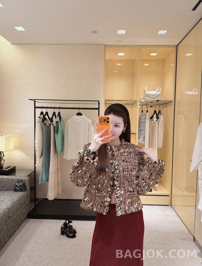 샤넬 샤넬 컬러 프린지 트위드 자켓 상세 이미지