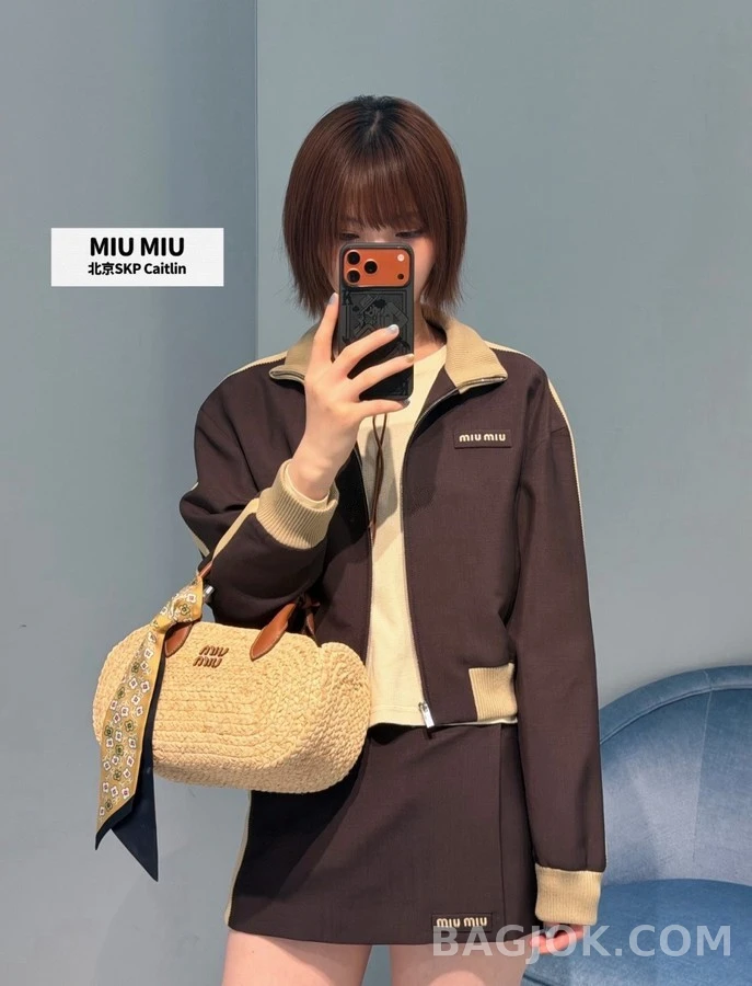 미우미우 미우미우 배색 트랙 자켓 상세 이미지