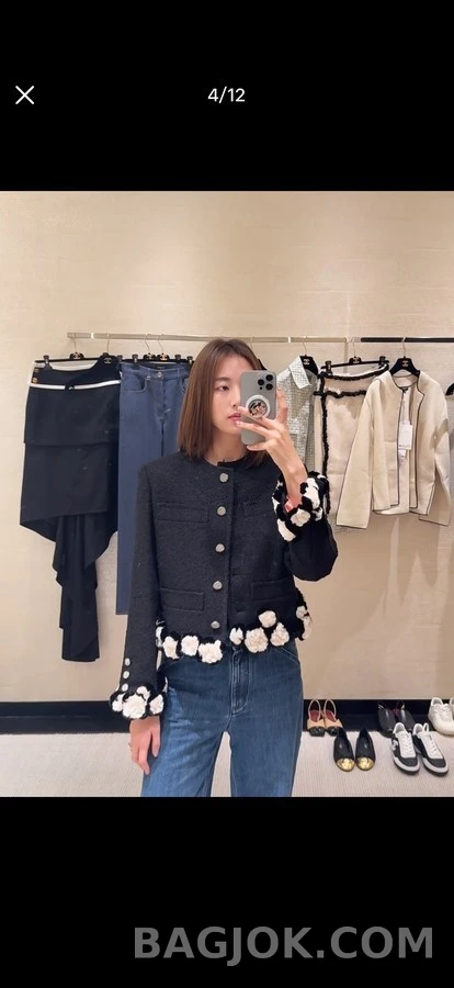 샤넬 샤넬 플라워 트위드 자켓 상세 이미지