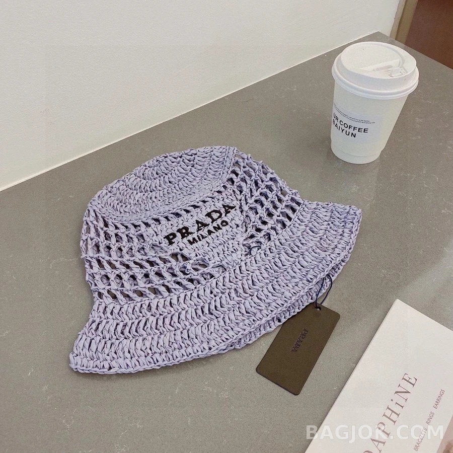 프라다 프라다 우븐 패브릭 버킷햇 상세 이미지