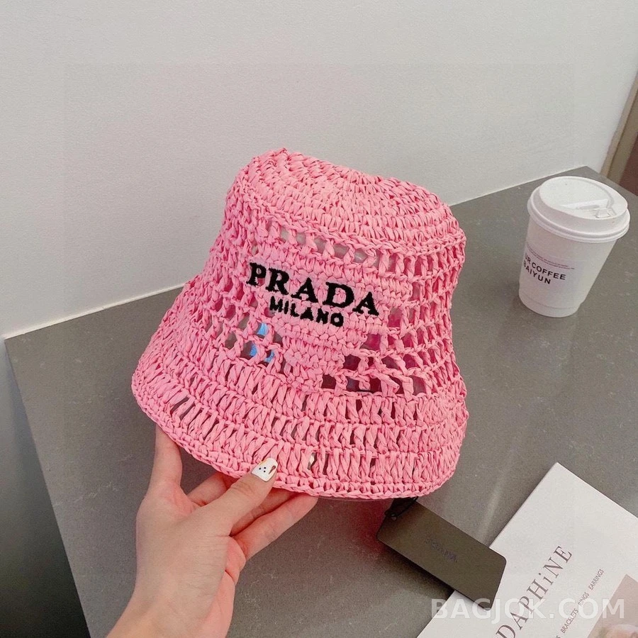 프라다 프라다 우븐 패브릭 버킷햇 상세 이미지