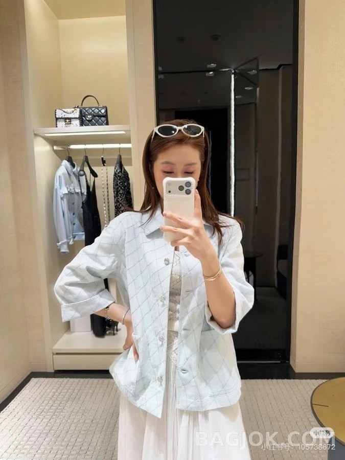 샤넬 샤넬 퀼팅 칠부 소매 자켓 상세 이미지
