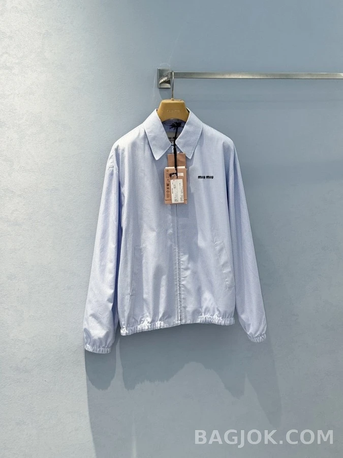 미우미우 미우미우 체크 카라 자켓 상세 이미지