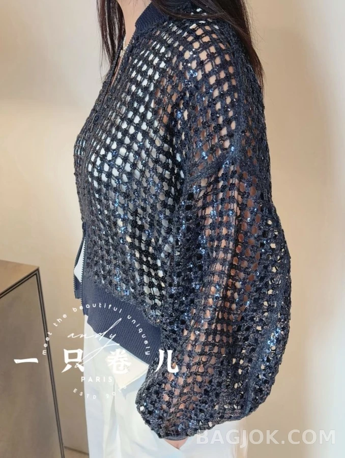 브루넬로 쿠치넬리 브루넬로 쿠치넬리 시퀸 봄버 자켓 상세 이미지