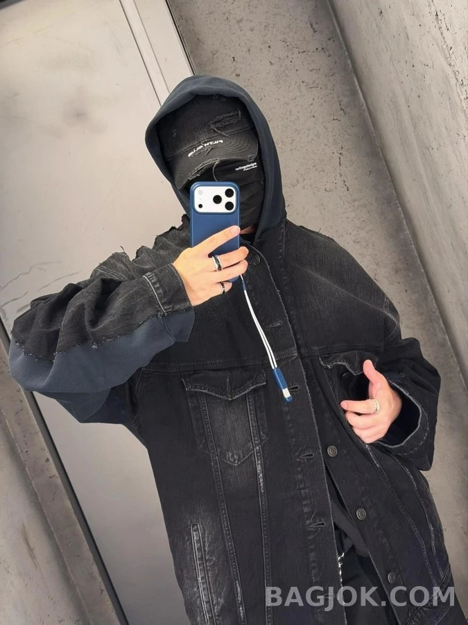 발렌시아가 발렌시아가 데님 후드 맨투맨 상세 이미지