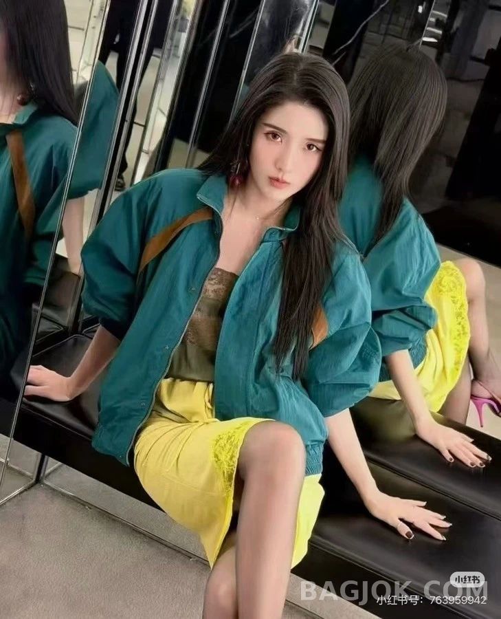 생로랑 세인트로랑 배색 스탠드넥 자켓 상세 이미지