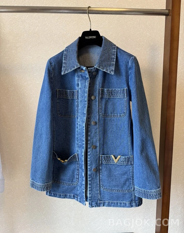 발렌티노 발렌티노 V로고 데님 워크 자켓 상세 이미지
