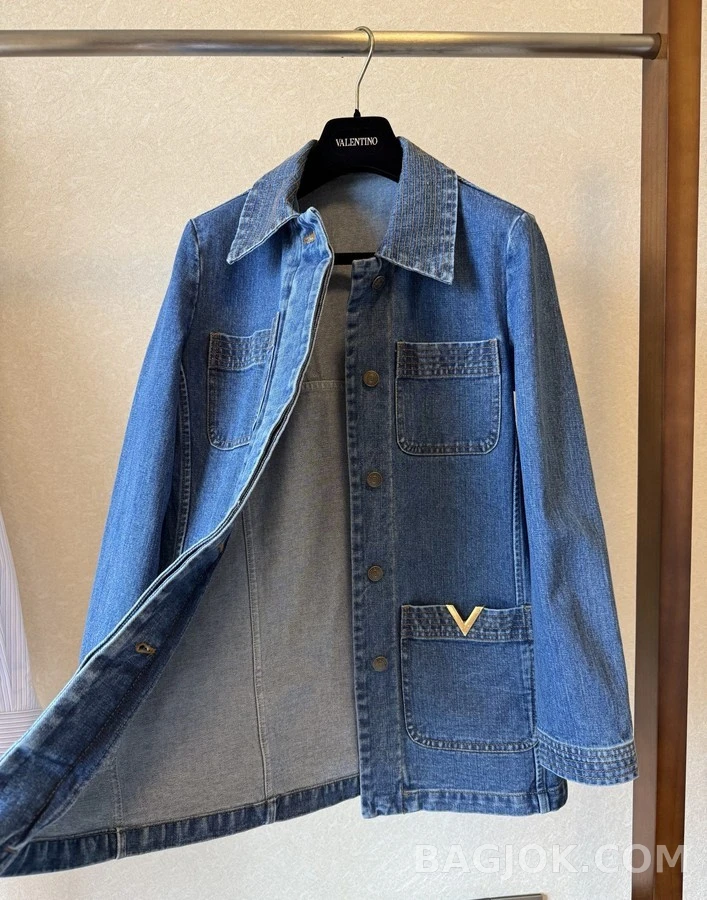 발렌티노 발렌티노 V로고 데님 워크 자켓 상세 이미지