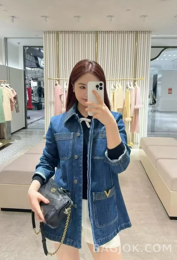 발렌티노 발렌티노 V로고 데님 워크 자켓 상세 이미지
