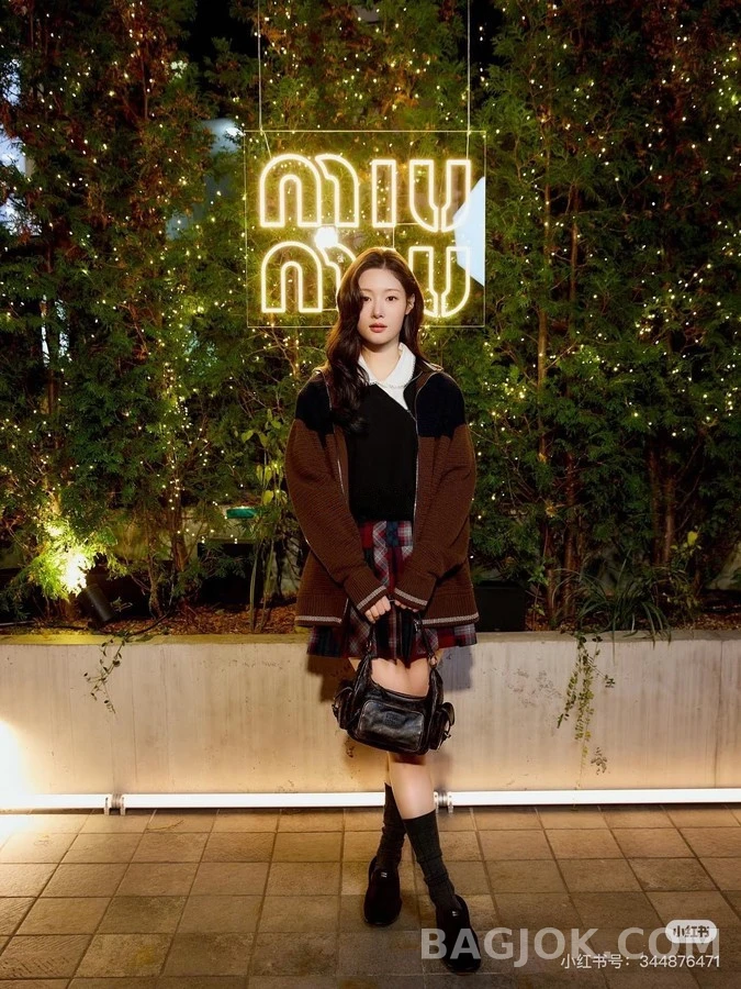 미우미우 미우미우 컬러 블록 집업 니트 가디건 상세 이미지