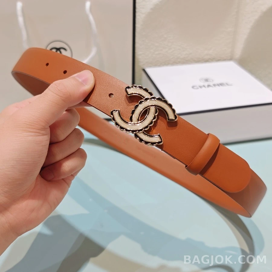 샤넬 샤넬 로고 레더 벨트 상세 이미지