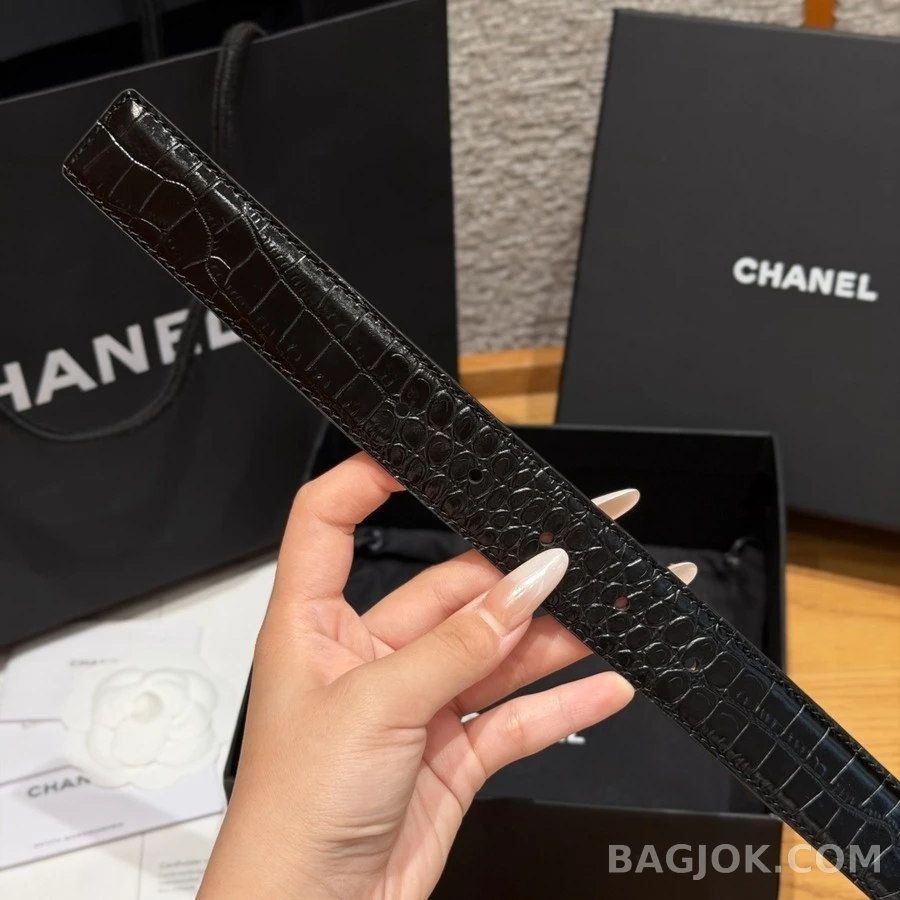 샤넬 샤넬 악어 엠보싱 참 벨트 상세 이미지