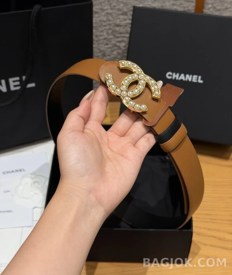 샤넬 샤넬 진주 로고 벨트 상세 이미지