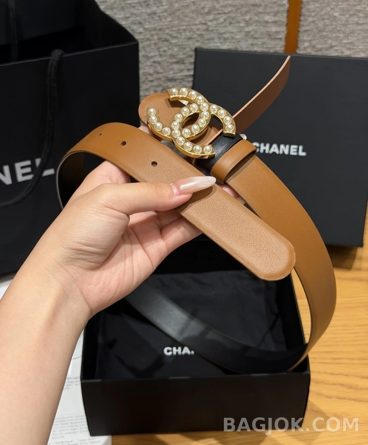 샤넬 샤넬 진주 로고 벨트 상세 이미지