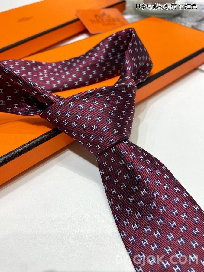 에르메스 에르메스 H 로고 실크 넥타이 상세 이미지