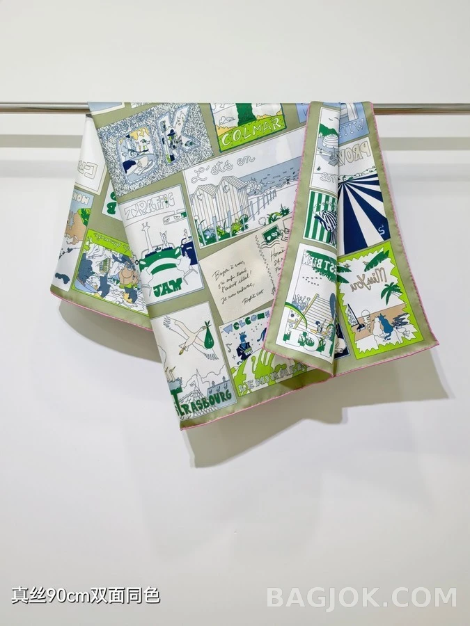 에르메스 에르메스 프린트 실크 스카프 상세 이미지