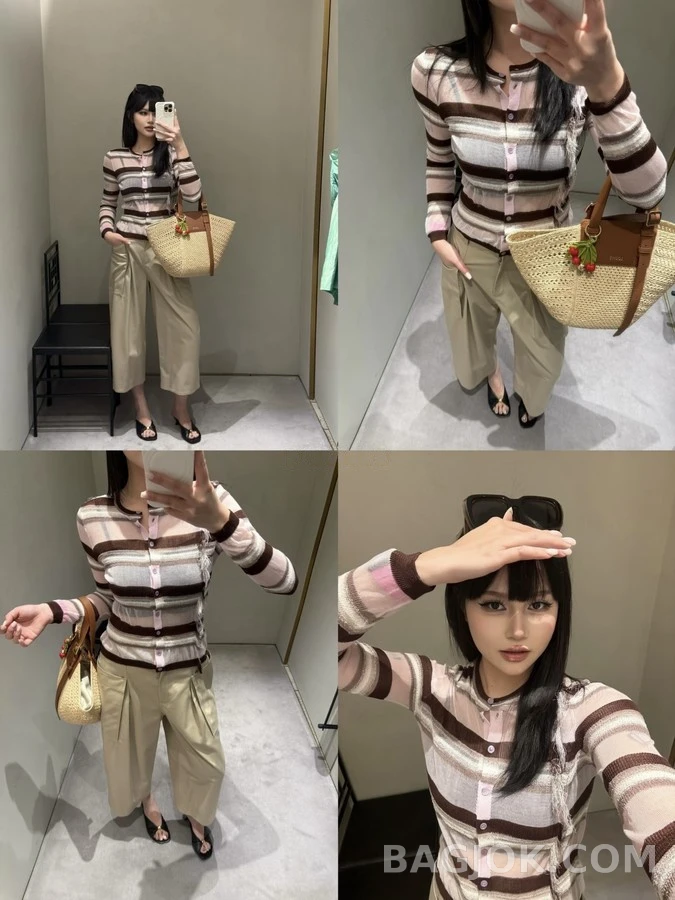 로에베 로에베 스트라이프 프린지 가디건 상세 이미지