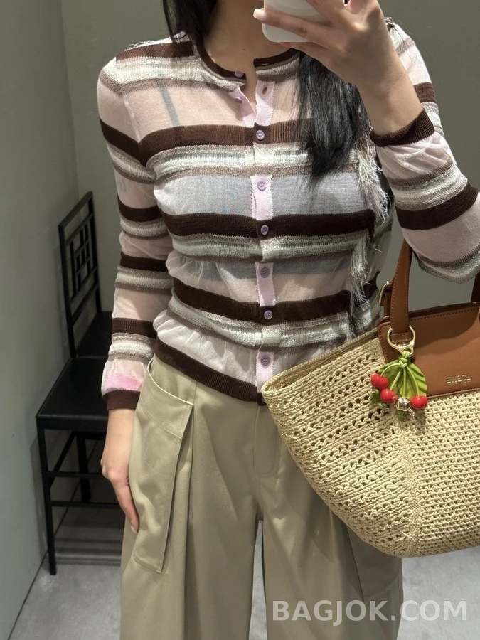 로에베 로에베 스트라이프 프린지 가디건 상세 이미지