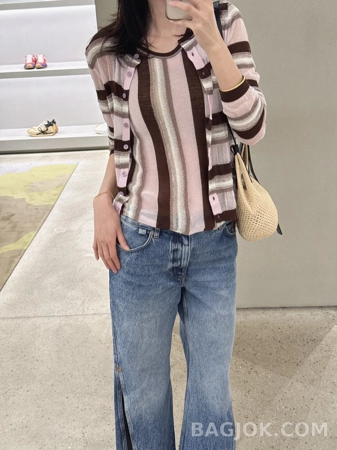 로에베 로에베 스트라이프 프린지 가디건 상세 이미지
