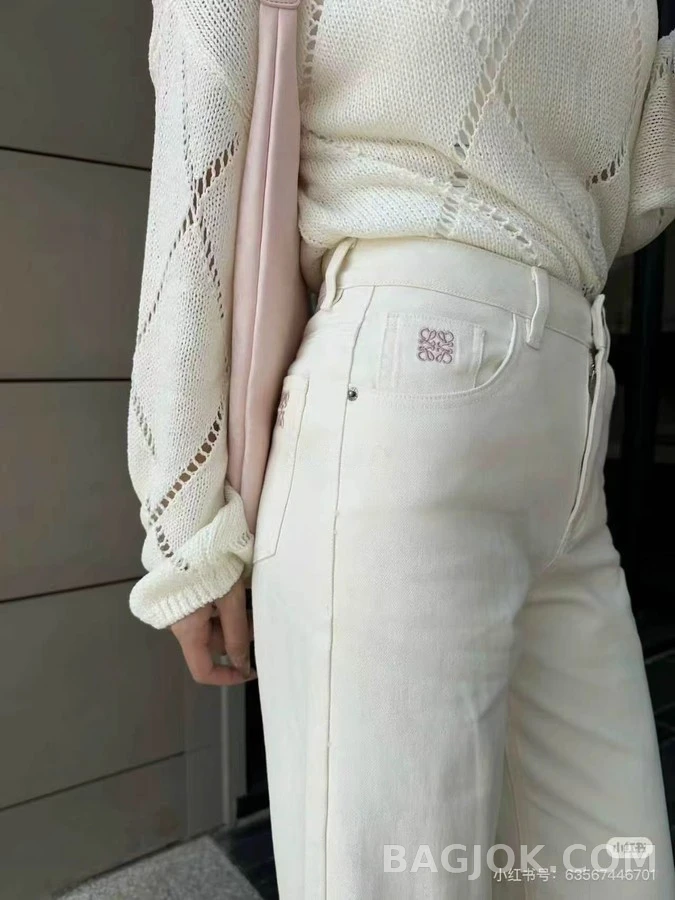 로에베 로에베 아나그램 자수 와이드 데님 팬츠 상세 이미지