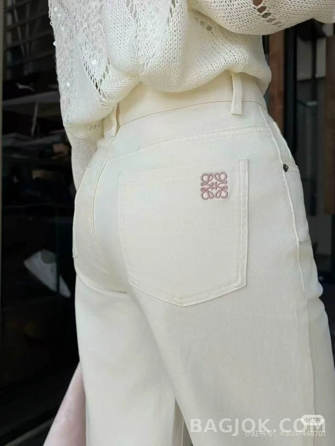 로에베 로에베 아나그램 자수 와이드 데님 팬츠 상세 이미지