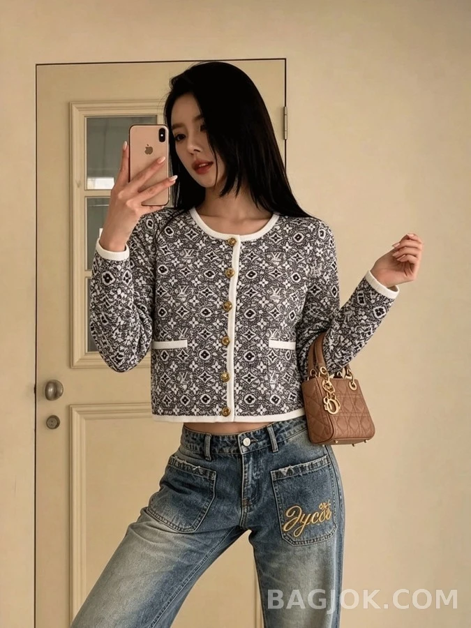 루이비통 루이비통 모노그램 자카드 니트 가디건 상세 이미지