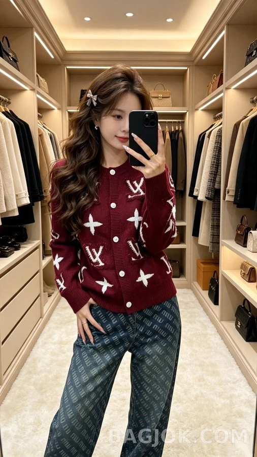 루이비통 루이비통 모노그램 자카드 니트 가디건 상세 이미지