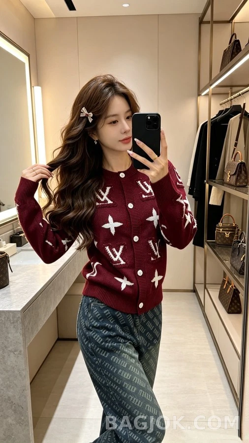 루이비통 루이비통 모노그램 자카드 니트 가디건 상세 이미지
