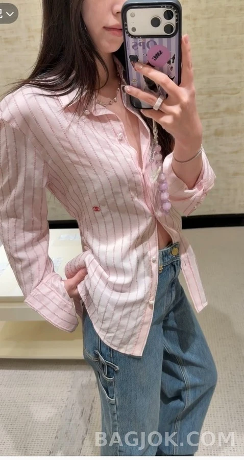샤넬 샤넬 스트라이프 셔츠 상세 이미지
