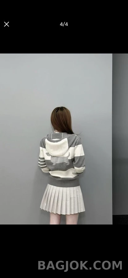 톰브라운 톰브라운 스트라이프 강아지 후드 집업 상세 이미지