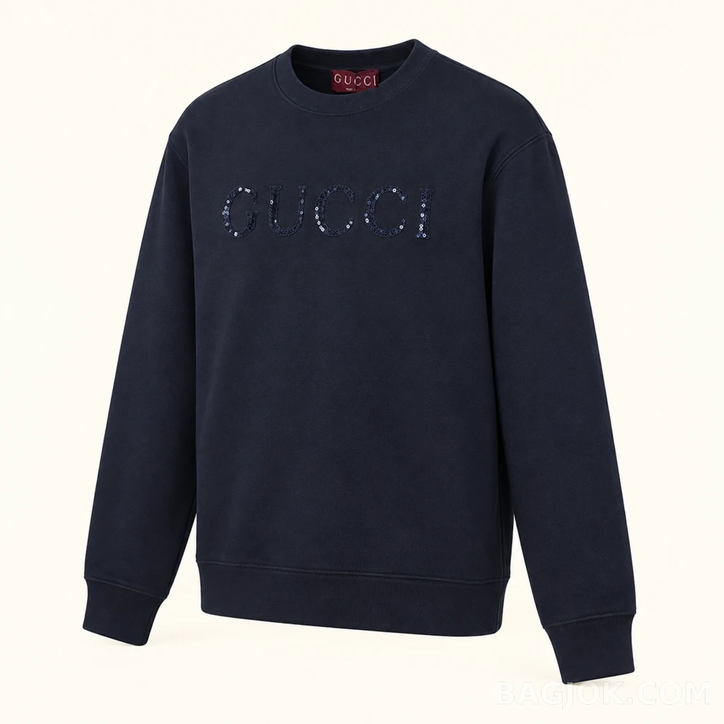 구찌 구찌 레터링 스팽글 라운드넥 맨투맨 상세 이미지