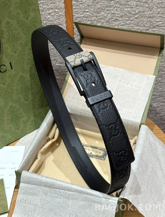 구찌 구찌 엠보싱 핀 버클 벨트 상세 이미지