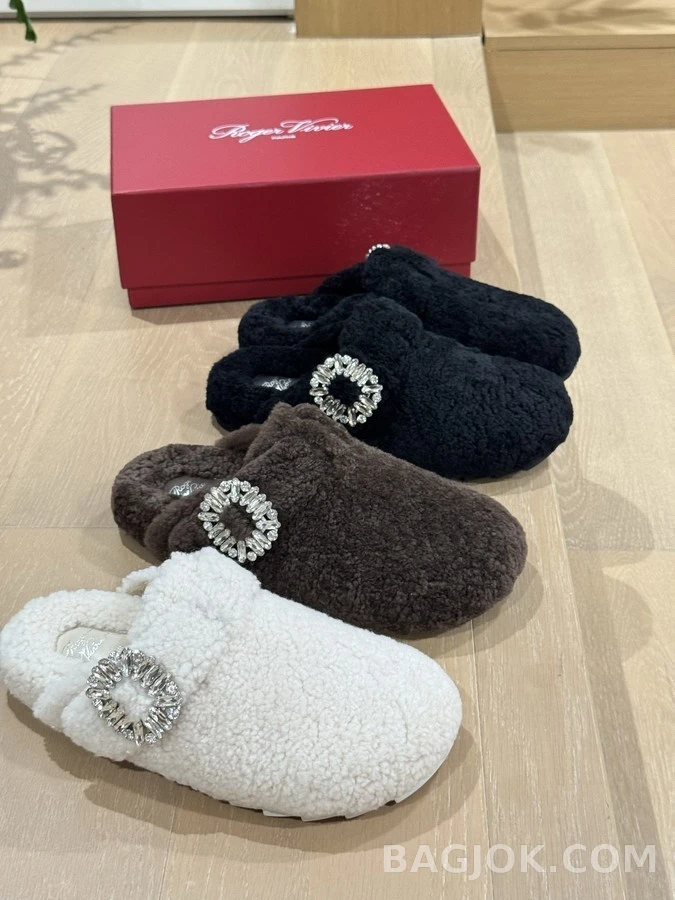 로저 비비에 로저비비에 크리스탈 버클 양모 슬리퍼 상세 이미지
