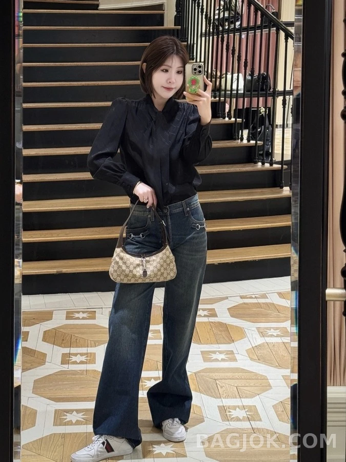 구찌 구찌 호스빗 장식 스트레이트 데님 팬츠 상세 이미지