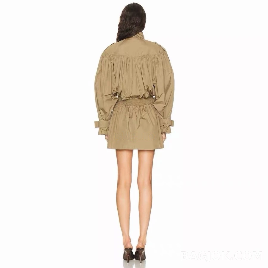 끌로에 끌로에 하이넥 플리츠 미디 원피스 상세 이미지