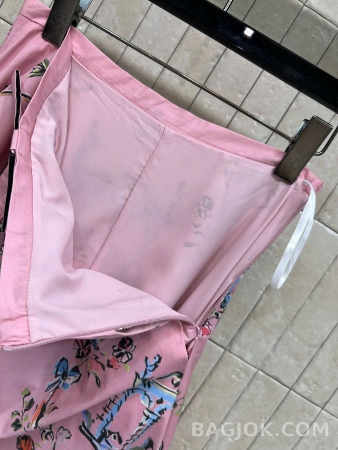 디올 디올 꽃병 프린트 스커트 상세 이미지