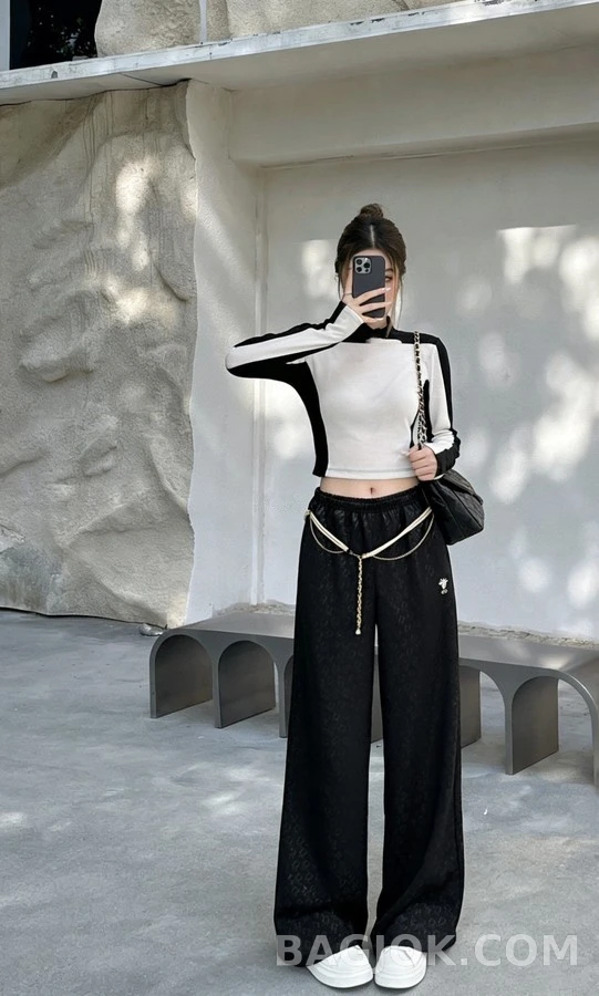 디올 디올 꿀벌 자수 자카드 와이드 팬츠 상세 이미지