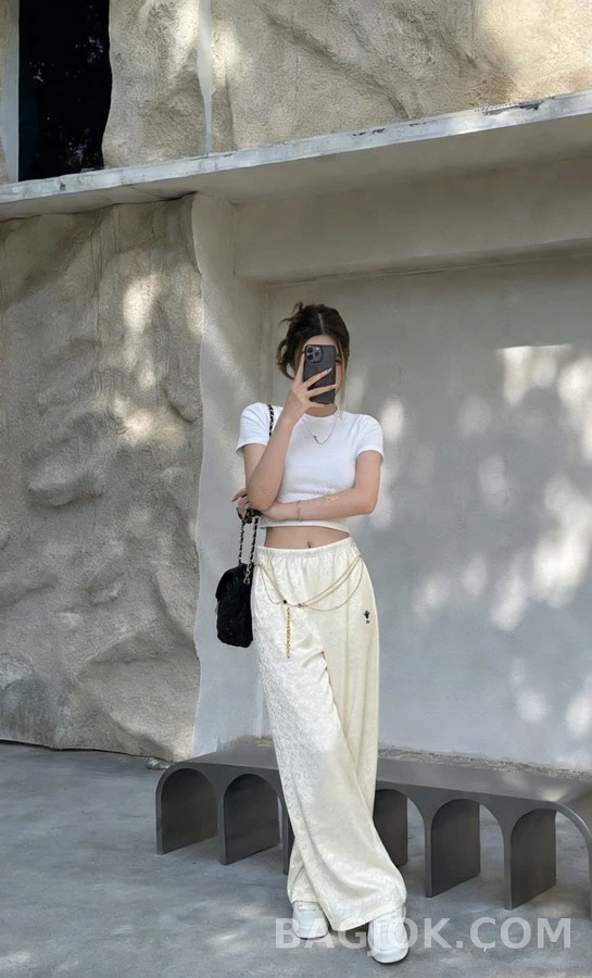 디올 디올 꿀벌 자수 체인 와이드 팬츠 상세 이미지