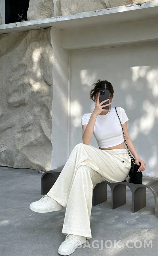 디올 디올 꿀벌 자수 체인 와이드 팬츠 상세 이미지